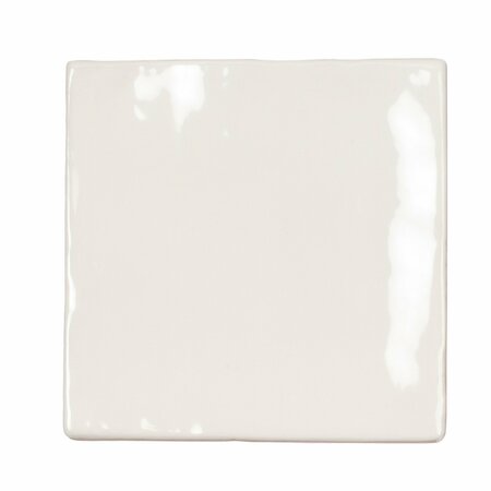 APOLLO TILE Silken 3.94 in. x 3.94 in. Glossy White Ceramic Square Wall and Floor Tile 5.38 sq. ft./case, 50PK CRE88WHT44A